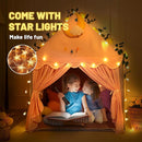 Wilwolfer Kid Tent with Mat, Star Lights - Kids Play Tents for Toddlers Kids Tents Indoor Playhouse - Princess Tent for Girls Toy House Gift (Gray with Cloth) by TinyTreasures Baby Boutique