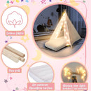 2 Pack Kids Teepee Tent with Mattress,Fitted Sheet,Light String,Washable Natural Cotton Toddler Play Tent for Girls Boys Indoor Outdoor Sleepover Slumber Birthday Party(White) by TinyTreasures Baby Boutique