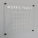Personalized Clear Acrylic Calendar for Wall, Calendar Whiteboard for Wall, Dry Erase Wall Calendar, Wall Calendar Organizer System for Home (Block, White, 23"W x18.5"H) by TinyTreasures Baby Boutique