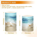 Flickering Flameless Candles, Shells Summer Sandy Beach LED Candles with Remote Timer, Set of 2 Battery Operated Candle for Valentine Wedding Birthday by GreenHaven Gardens