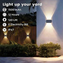 Fence Lights Solar Powered, 6-Pack Solar Fence Lights Up/Down Flexible Buttons, IP67 Waterproof for Outdoor, 120LM Bright, Auto Dusk to Dawn for Wall/Stairs/Yard/Railing/Deck/Pathway (Warm White) by GreenHaven Gardens