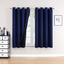 ChrisDowa 100% Blackout Curtains for Bedroom with Black Liner, 2 Thick Layers Total Blackout Thermal Insulated Grommet Window Curtains 2 Panels Set (Navy Blue, 52 x 54 Inch) by TinyTreasures Baby Boutique