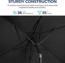 SUNVIVI OUTDOOR Patio Umbrella, 6.5' x 10' Rectangular Patio Umbrella, Metal Pole Square Outdoor Umbrella with Crank and Push Button Tilt, 6 Steel Ribs, Polyester Canopy by GreenHaven Gardens