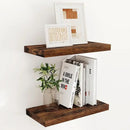 Fun Memories 16 Floating Shelves, 9 Inch Deep Wall Shelf for Bathroom, Rustic 16 x 9 Floating Shelf for Kitchen, Bedroom, Wide Wooden Shelves Wall-Mounted, Rustic Brown Color, Set of 2 by CozyNest Decor