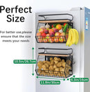 Magnetic Spice Rack for Refrigerator, Fruit, Potato & Onion Storage Bin,Large Capacity Magnetic Shelves for Side of Refrigerator, Kitchen Organizers and Storage Countertop,2 Pack Black by CozyNest Decor