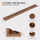 Floating Picture Ledge Shelves for Wall Set of 2, 72 Inches Picture Ledge Shelf with Long Large Nursery Book Shelf for Toys Storage Kids Bookshelf Wall Mounted Living Room Bedroom Decor Frames, Walnut by TinyTreasures Baby Boutique