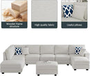 L Lengend Vansen Modular Sectional Sofa U Shaped Couch with Ottoman Modern Reversible Corner Sectional Couch for Living Room (Cream, U Shaped Sofa-4) by CozyNest Decor