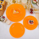 FLOWERCAT 60PCS Orange Plates - Heavy Duty Orange Plastic Plates Disposable for Halloween & Thanksgiving Party - Serve 30 Guests 10.25inch and 7.5inch by CozyNest Decor