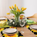 Sunflower Placemats Set of 6 Summer Plastic Table Mats Summer Floral Place Mats Washable Vinyl Seasonal Spring Sunflower Table Decoration for Indoor Outdoor Party Kitchen Dining by CozyNest Decor