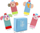 BLOOBLOOMAX Sock rattles for Babies 0-24 Months Baby Animal Foot Finder Educational Toys by TinyTreasures Baby Boutique