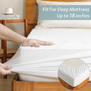 California King Size Waterproof Mattress Protector Fitted Terry Mattress Pad Cover with Deep Pocket Up to 18'' by TinyTreasures Baby Boutique