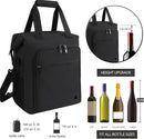 ALLCAMP 6 Bottle Wine Gift Bag - Insulated Tote Cooler, Adjustable Strap, Includes 6 Wine Glasses, Napkins & Corkscrew, Portable Travel Gifting(Black) by TinyTreasures Baby Boutique