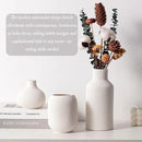 Ceramic Vase Set of 3, Decorative Vases Home Decor Modern Minimalist Pottery Vases for Bouquet Pampas Grass Dried Fresh Flowers, Bookshelf, Living Room, Shelf, Bedroom, Entryway Mantel Decor-White by CozyNest Decor