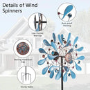 Stargarden Wind Spinners Outdoor, Large Kinetic Wind Spinner, Waterproof Blue Pinwheels with 4 Sturdy Stake, Metal Windmill for Yard, Porch Decor (21 * 90 Inches) by GreenHaven Gardens