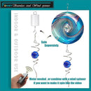 FONMY Gazing Ball Spiral Tail -Decorative Wind Spinner Sun Catcher Rainbow Maker 11 inch Tail and 2 inch Dark Blue Crystal Orb. Indoor Outdoor Garden Decoration -13 inch Height by GreenHaven Gardens