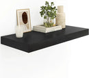 Heimlove Black Bathroom 12'' Deep Floating Shelves for Wall - Shelf Over Toilet Wall Mounted Farmhouse 24 inches,Rustic Wood Shelves Decor & Storage,Set of 1