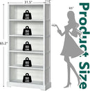 TVU 5-Shelf Wood Bookcase, 65 Inch Tall Bookshelf with Storage, Floor Standing Display Book Shelf，for Living Room Bedroom Study Office，Antique White by CozyNest Decor