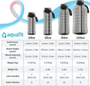 AQUAFIT 64 oz Water Bottle with Time Marker - 2in1 Straw & Chug Lid - BPA Free Big Water Bottle with Straw - Gym Water Bottle with Strap - Water Jug (64 Ounces, Gray) by CozyNest Decor
