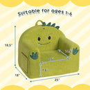 ALIMORDEN Animal Series Kid's Chair, Ultra-Soft Comfy Foam Filled Toddler Sofa Chair, Cute Animal-Shaped Design Toddler Couch, Lightweight Birthday for Baby Boys & Girls (Dinosaur) by CozyNest Decor