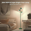 36W LED Tree Floor Lamp, Dimmable Tall Standing Lamp with Remote & Touch Control, 4 Color Temperatures Bright Floor Lamp, 3 Rotatable Light Modern Floor Lamps (Green) by CozyNest Decor