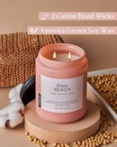 M&SENSE Pink Beach Sands Jar Candle, 19.4oz Pineapple Coconut Scented Natural Soy Candles for Home Scented, 110 Hour Burn Time, Home Decor Gift for Women, Friends, Family, Colleagues, Couples by CozyNest Decor