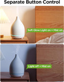 InnoGear Oil Diffuser, 300ML Ceramic Diffuser for Essential Oils Handcrafted Aromatherapy Diffuser Ultrasonic Cool Mist Humidifier with 4 Timers Waterless Auto Off for Room Office, White Base by TinyTreasures Baby Boutique