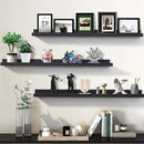 AZSKY Floating Picture Ledge Shelves for Wall Set of 3, 36 Inch Photo Shelves with Lip Long Large Nursery Book Shelf for Toys Storage Kids Bookshelf Wall Mounted Living Room Bedroom Decor Frames by CozyNest Decor