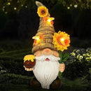 Uniboho Garden Gnome Statue Outdoor Garden Decor Large Resin Sunflower Gnome Holding Honey Jar with Solar Bee Lights for Garden Yard Decorations Patio Lawn Outside Porch Lawn Decor Gnomes Gifts 12" by GreenHaven Gardens