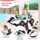 BABY JOY 4-in-1 Baby Walker, Foldable Activity Walker with Adjustable Height & Speed, Music, Lights, Anti-Rollover, Toddler Push Walker, Baby Walker with Wheels for Boys Girls 6-18 Months (White) by TinyTreasures Baby Boutique