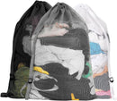 Mesh Laundry Bags with Adjustable Shoulder Strap, 24" x 36" Heavy Duty Nylon, Drawstring Closure, 3-Pack, Mixed Colors by TinyTreasures Baby Boutique