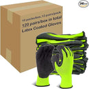 Evridwear Crinkle Latex Rubber Hand Coated Safety Work Gloves for Men Women General Multi Use Construction Warehouse Gardening Assembly Landscaping (S-Size) Lime 120 Pairs Pack by GreenHaven Gardens