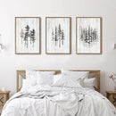 HPINUB Woodcut Style Pine Tree Framed Canvas Wall Art Set, Minimalist Modern Black and White Forest Wall Decor, Rustic Minimalist Canvas Painting for Living Room,Bedroom,Office Decor-16 x24 x3 by CozyNest Decor