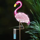 Flamingo Rain Gauge Solar Stake Outdoor, 43’’ Solar Rain Gauge LED Lights with Rainfall Gauge for Garden, Yard, Lawn, Pathway, Patio by GreenHaven Gardens