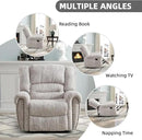 CANMOV Manual Recliner Chair Set of 2, Classic and Traditional Manual Recliner Chair with Comfortable Arms and Back Single Sofa for Living Room, White Grey by CozyNest Decor