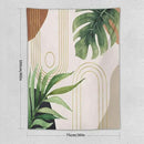 Abstract Boho Tapestry, Mid Century Tropical Tree Leaves Modern Geometric Arch Bohemian Botanical Tapestry, Home Aesthetic Wall Hanging Art Decor for Living Room Bedroom Dormitory 60x60 Inch by CozyNest Decor