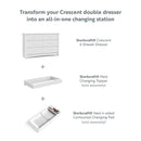 Storkcraft Crescent 6 Drawer Double Dresser (White) – GREENGUARD Gold Certified, Nursery Dresser for Kids Bedroom by TinyTreasures Baby Boutique