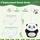 Kids U Shaped Electric Toothbrush for Age 2-12, Rechargeable Toddler Toothbrush with Smart Timer & 3 Clean Modes, Panda Design, IPX7 Waterproof, 3 Brush Heads & 360°Cleaning by TinyTreasures Baby Boutique