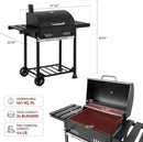Royal Gourmet CD1824ET Movable Charcoal BBQ Grill with Foldable Side Tables, Outdoor Barbecue Grill with 470 Sq. In. Cooking Area for Outdoor Picnic and Camping Grilling, Black by GreenHaven Gardens