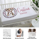 Custom Nursery Crib Bedding Set: Personalized Name 4 Piece Pink Leopard Elephant Design Baby Crib Sets for Girls - Toddler Double Layer Blanket Set, Comfortable Crib Bed Sheets for Baby Toddlers by TinyTreasures Baby Boutique