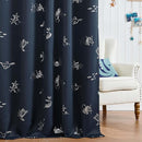 Vangao Kids Curtains for Boys Bedroom Kids Blackout Curtains 63 Inch Length Ocean Aquarium Nursery Drapes for Girls Bedroom Silver Sea Animals Print Thermal Insulated Drapes, Navy Blue 2 Panels by TinyTreasures Baby Boutique