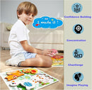 Wooden Animal Puzzles for Toddlers 1-3,Wood Puzzles Ages 2-4, Toys for 2 3 Years Old Girls Boys,Montessori Toddler Toys 2-3 Preschool Learning Educational Gifts by TinyTreasures Baby Boutique