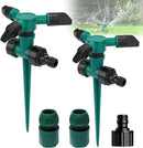 2 Pack Sprinklers for Yard, 360Rotating Lawn Sprinkler, Sprinklers for Yard Large Area, Lawn Sprinklers, Powerful and Even Watering for Lawns, Gardens and Kids by GreenHaven Gardens