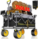 Collapsible Extended Wagon with Big All-Terrain Wheels 350LB& Oversized Outdoor Heavy Duty Utility Garden Cart Foldable Large Beach Wagon for Sand Fishing Camping Portable Grocery Pull Cart by GreenHaven Gardens