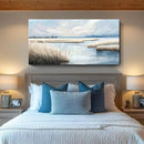 amatop Large Coastal Wall Art Abstract Landscape Beach Ocean Marsh Canvas Print Calming Soft Blue and Beige Wetland Picture Minimalist Neutral Nature Artwork for Bedroom Living Room Office 48x24 by CozyNest Decor