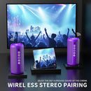 Ortizan Portable Bluetooth Speaker: IPX7 Waterproof, 24W Loud Sound, Deep Bass, Bluetooth 5.3, LED Lights, Wireless Stereo Pairing, 30H Playtime, for Home/Outdoor/Party/Beach, Birthday Gift (Purple) by TinyTreasures Baby Boutique