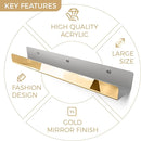 2 Pack 24 Inch Gold Reflective Acrylic Shelves, Gold Foating Shelves, Modern Sunglasses Essential Oil Picture Ledge Display Toy Storage Shelf by TinyTreasures Baby Boutique