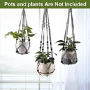 3-Pack Macrame Plant Hanger Indoor - Hanging Planter Basket for Indoor Outdoor - Decorative Boho Plant Holders Set with Beads - Ceiling Flower Pot Holder with 6 Hooks - 35"/30"/24" Gray by GreenHaven Gardens