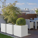 Large Outdoor Square Planter 20" L x 20" W x 21" H,White Square Planters for Indoor and Outdoor All-Weather Use by CozyNest Decor
