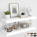 RICHFOCUS 36Inch Floating Shelves for Wall 2 Pack Shelves for Bedroom|Kitchen|Bathroom Wall Mounted Rustic Wood Floating Shelf with Invisible Brackets for Books|Storage|Decor, White by CozyNest Decor