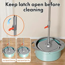 Spin Mop and Bucket with Separate Dirty and Clean Water,360° Spin Mop and Bucket System with Widening Foldable Handle,2 Replaceable Mop Pads,Square Mop for Floor Hardwood Tile Marble Wall Cleaning by CozyNest Decor